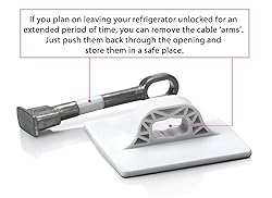 Refrigerator Door Lock with Padlock - White