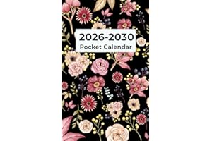 2026-2030 Pocket Calendar: 5 Year Monthly Planner Small | Floral Cover