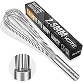 Walfos Whisk,14in Large Whisks, Heavy Duty Stainless Steel Wire Whisk for Blending, Whisking, Beating Suitable for stirring and mixing containers such as deep pots or big bowl at home or store.