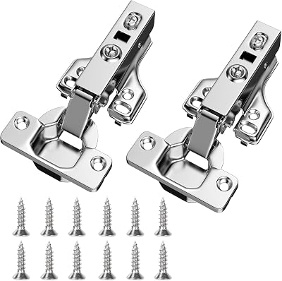 Lookka Cabinet Hinges 2 Pack Concealed Full Overlay 15x12x3cm Nickel
