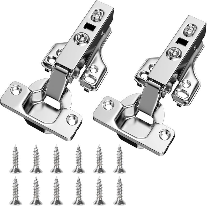 Lookka Cabinet Hinges 2 Pack Concealed Full Overlay 15x12x3cm Nickel