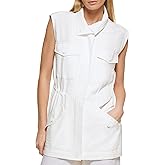 DKNY womens Front Pocket Vest Elevated Everyday Jacket