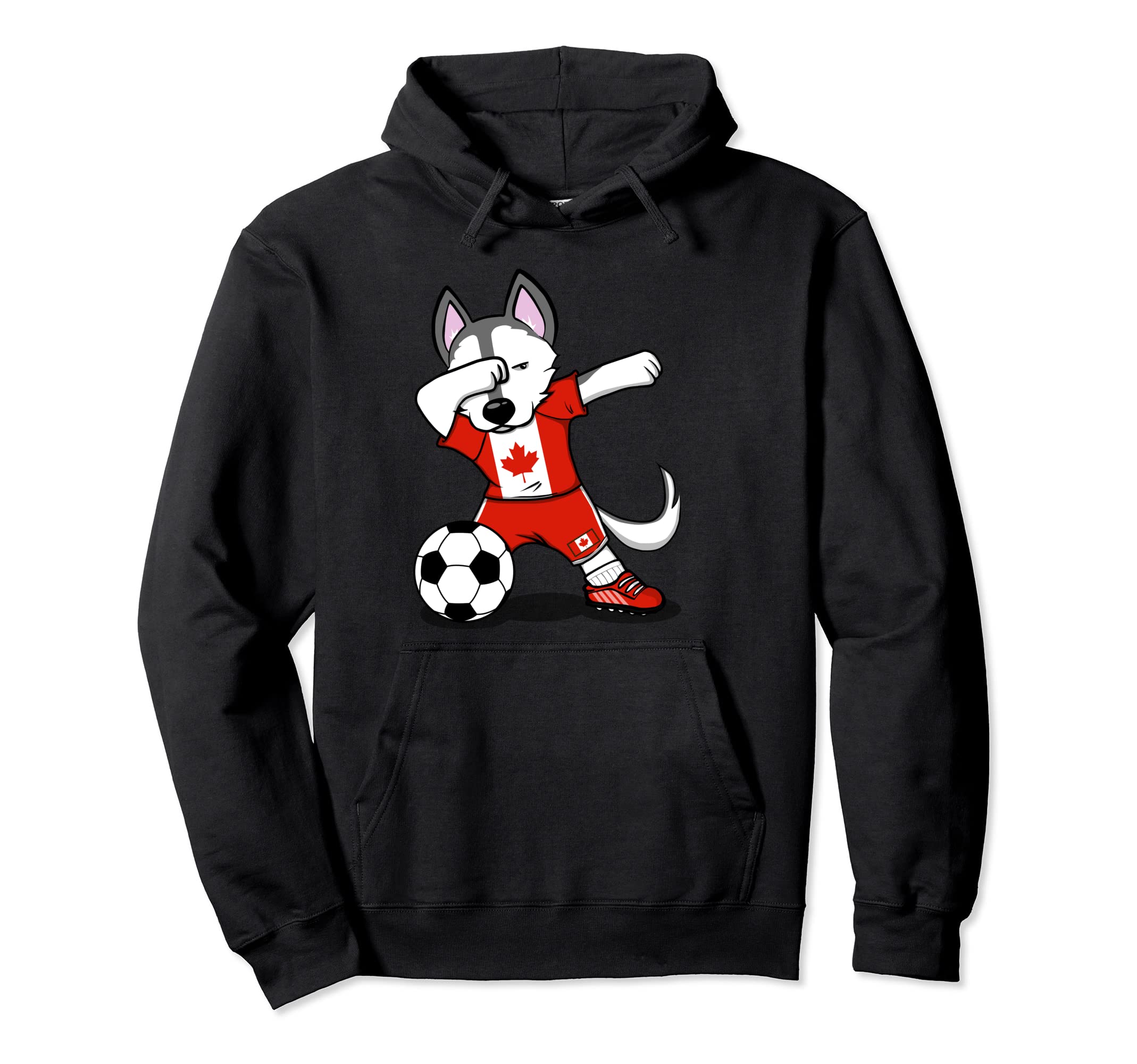 Dabbing Husky Canada Soccer Fans Jersey Canadian Football Pullover Hoodie