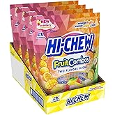 HI-CHEW Fruit Combos Bulk Candy, 4 Stand Up Pouches, 220+ Pieces, 11.65oz each -Chewy Fun Soft Candy Variety Pack - Immensely Juicy Fruity Flavors - Individually Wrapped Halloween Candy