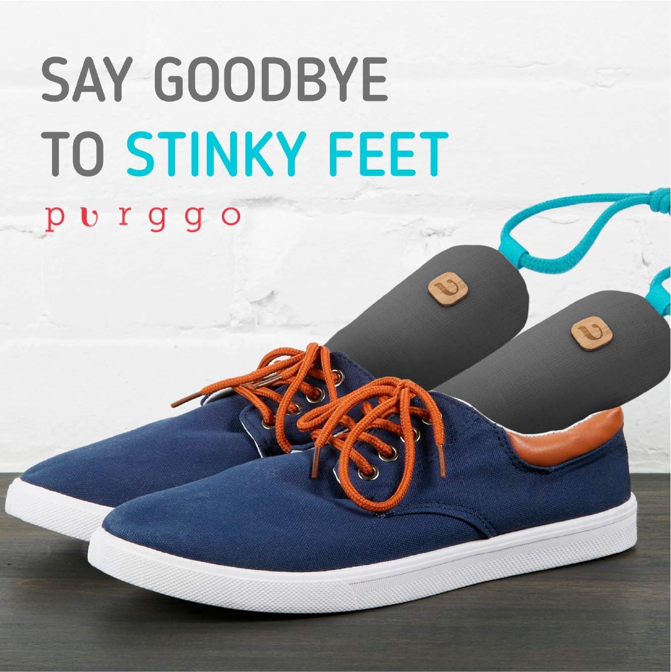 PURGGO Bamboo Charcoal Shoe Deodorizer Air Purifying Bag - Natural Odor Eliminator - Last 365+ Days - No Chemicals - Air Freshener for Shoes and Closet - Remove Odor Naturally - [2 Pack] [Gray]: Health & Personal Care