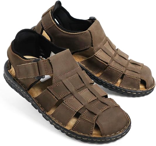 Amazon アシスタント カメサンダル メンズ 革 カジュアルサンダル レザー おしゃれ アシスタント Assistant ファッションサンダル