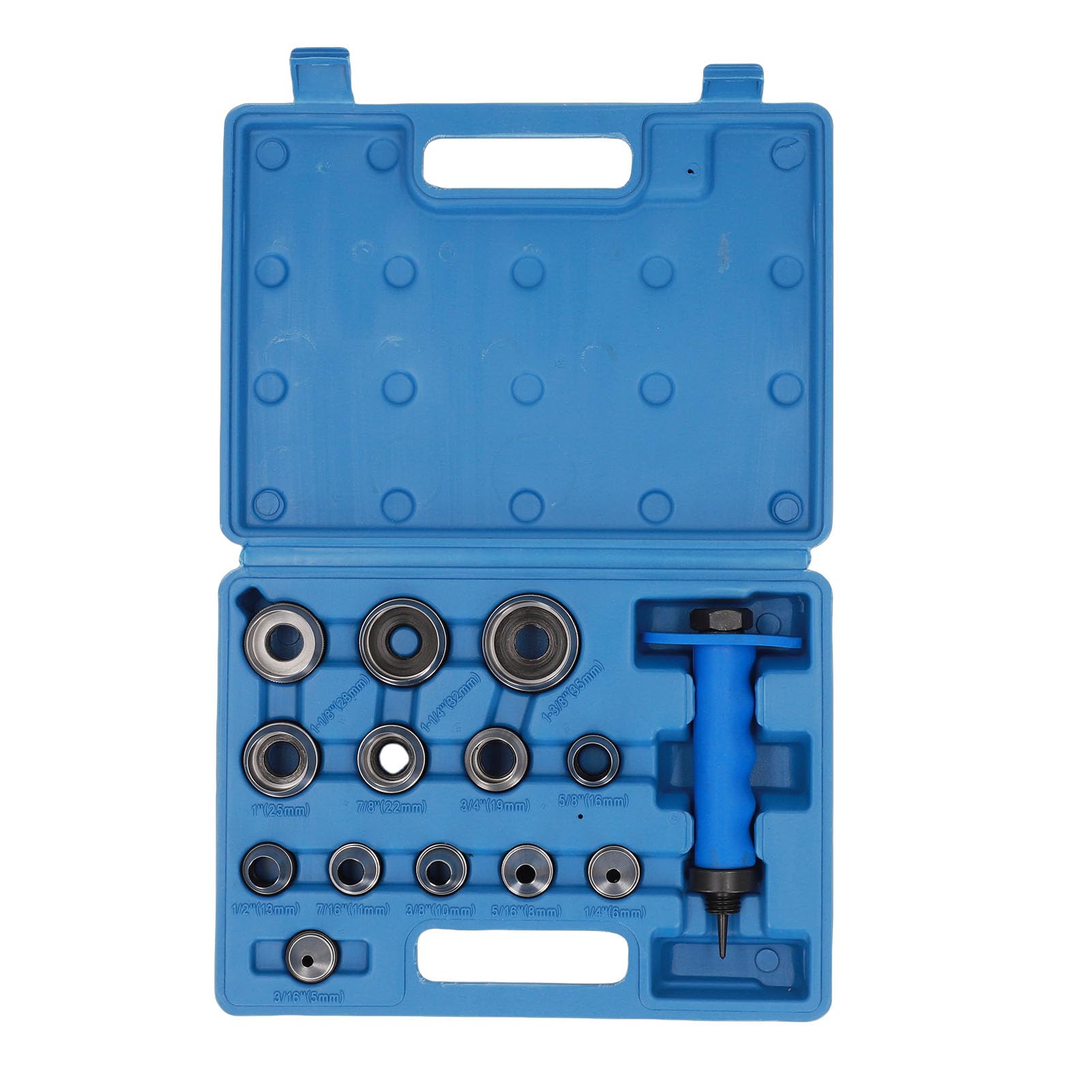 Wad Punch Set Hole Punch 13Pcs Hollow Punch Set Leather Hole Punch Cutter Leatherworking Belt Hole Punching Tool With Handle, aleto leather puh set, le puh set With Handle, 5Mm 6Mm 8Mm 10Mm 11Mm 13Mm