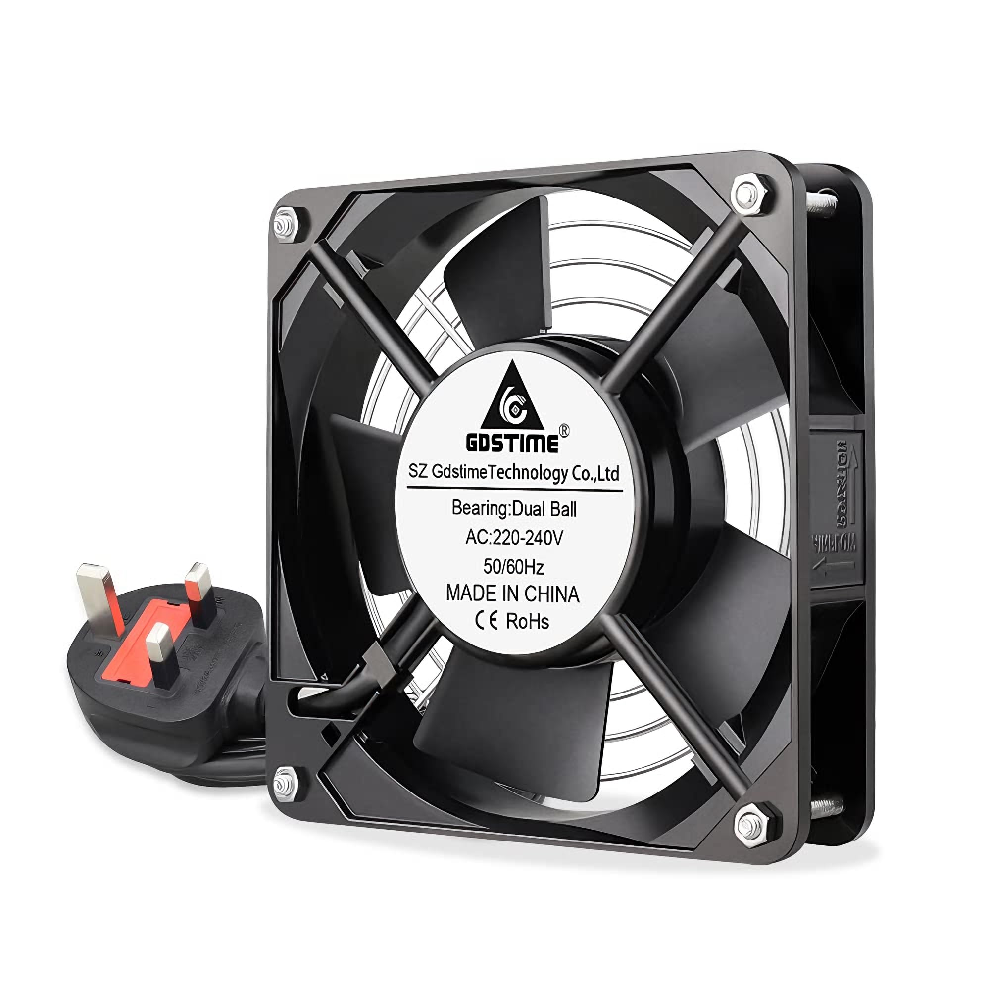 GDSTIME AC 220V 120mm Fan 120mm x 25mm 240v Axial Fan Dual Ball Bearing Brushless Cooling For DIY Ventilation