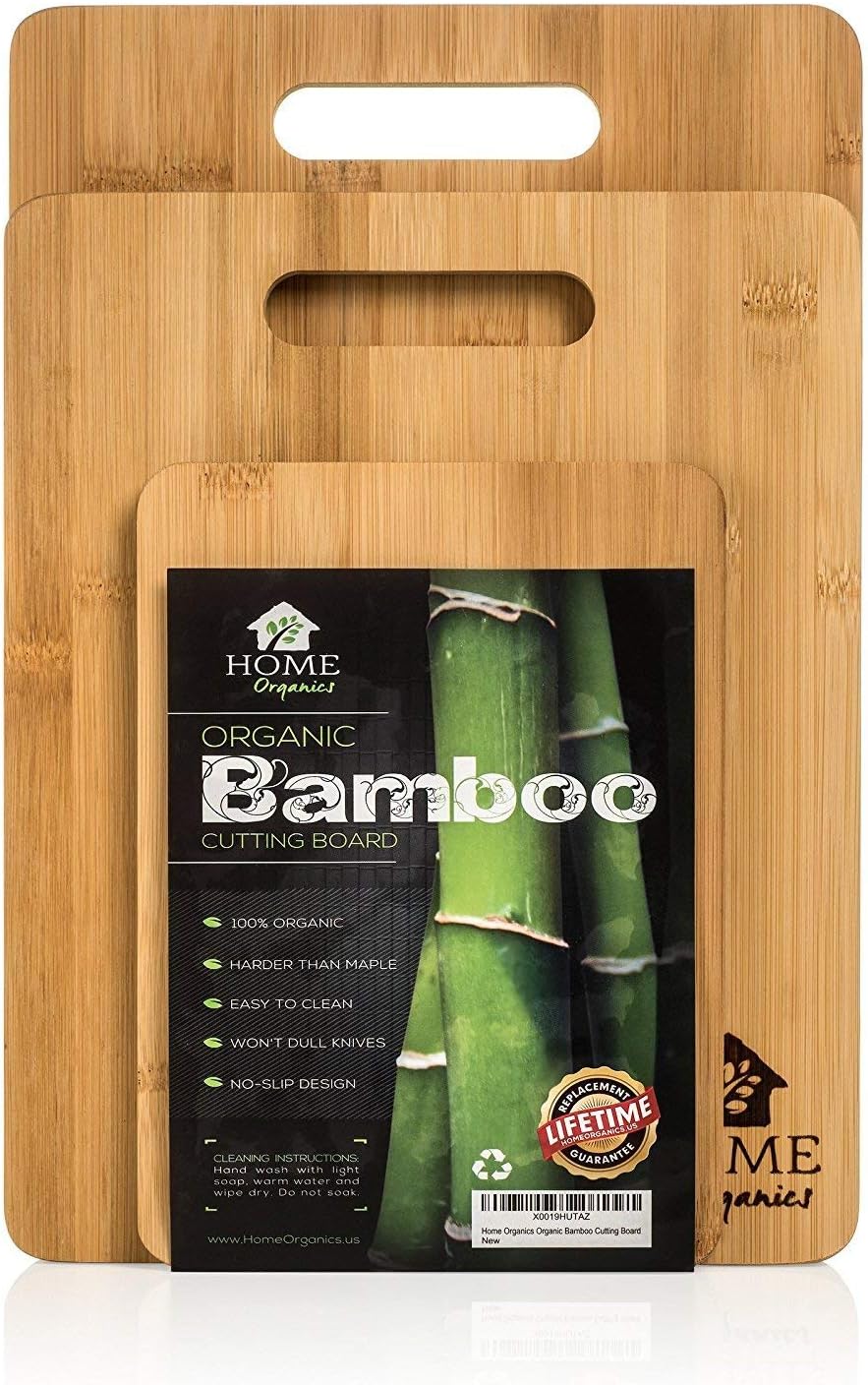 Home Organics Premium Bamboo Chopping Board Set - Set of 3 Wooden Cutting Boards, Default