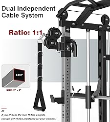 DONOW Smith Machine with Weight Stacks Power Cage