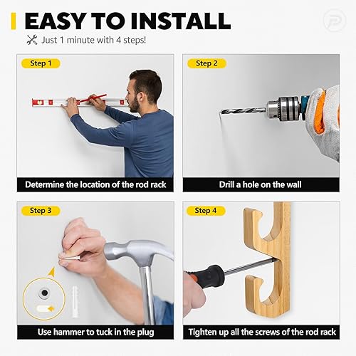 PLUSINNO H5W Horizontal Fishing Rod/Pole Holders for Garage, Wall or Ceiling Mounted Rack, Solid Wood Fishing Rod Holder Holds up to 5/10/20 Rods or Combos Fishing Gear, Gifts for Men in Saudi PLUSINNO H5W Horizontal Fishing Rod/Pole Holders for Garage, Wall or Ceiling Mounted Rack, Solid Wood Fishing Rod Holder Holds up to 5/10/20 Rods or Combos Fishing Gear, Gifts for Men in Saudi