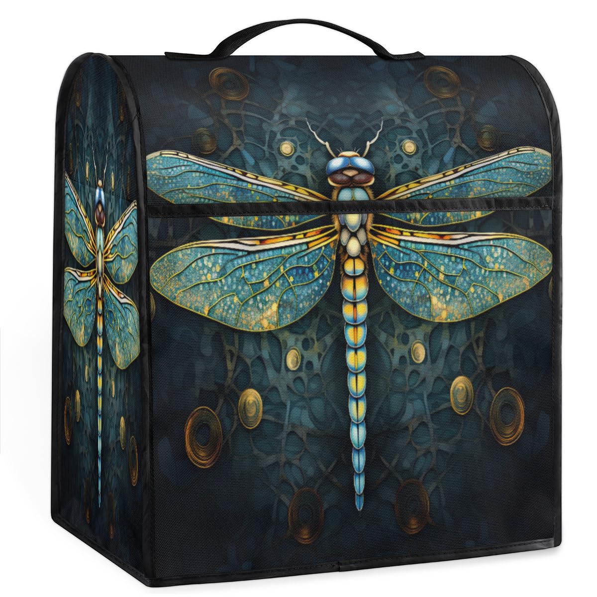 Photo 1 of ***SIMILAR PRODUCT*** Ethnic Turquoise Dragonfly Kitchen Aid Mixer Cover Compatible with 6-8 Quarts, Stand Mixer Cover, Dust Cover with Zipper Pocket, Kitchen Aid Mixer Accessories, Kitchen Appliance Organizer Bag