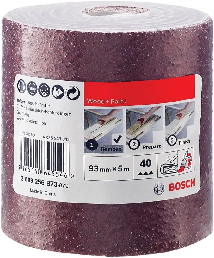 Bosch Sanding roll 93 mm x 5 m Grit 40 (1), Red 2609256B73, Groß - Image 3