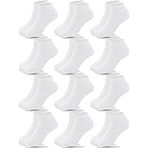 Duufin 12 Pairs Kids Socks Boys Girls Unisex Athletic Low Cut Half Cushion Ankle Socks for Kids 2-15 Years Old