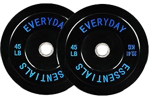 Fitvids 2-Inch Olympic Bumper Plates, Perfect Weight Plates for Weightlifting and Strength Training, Multiple Weights Available