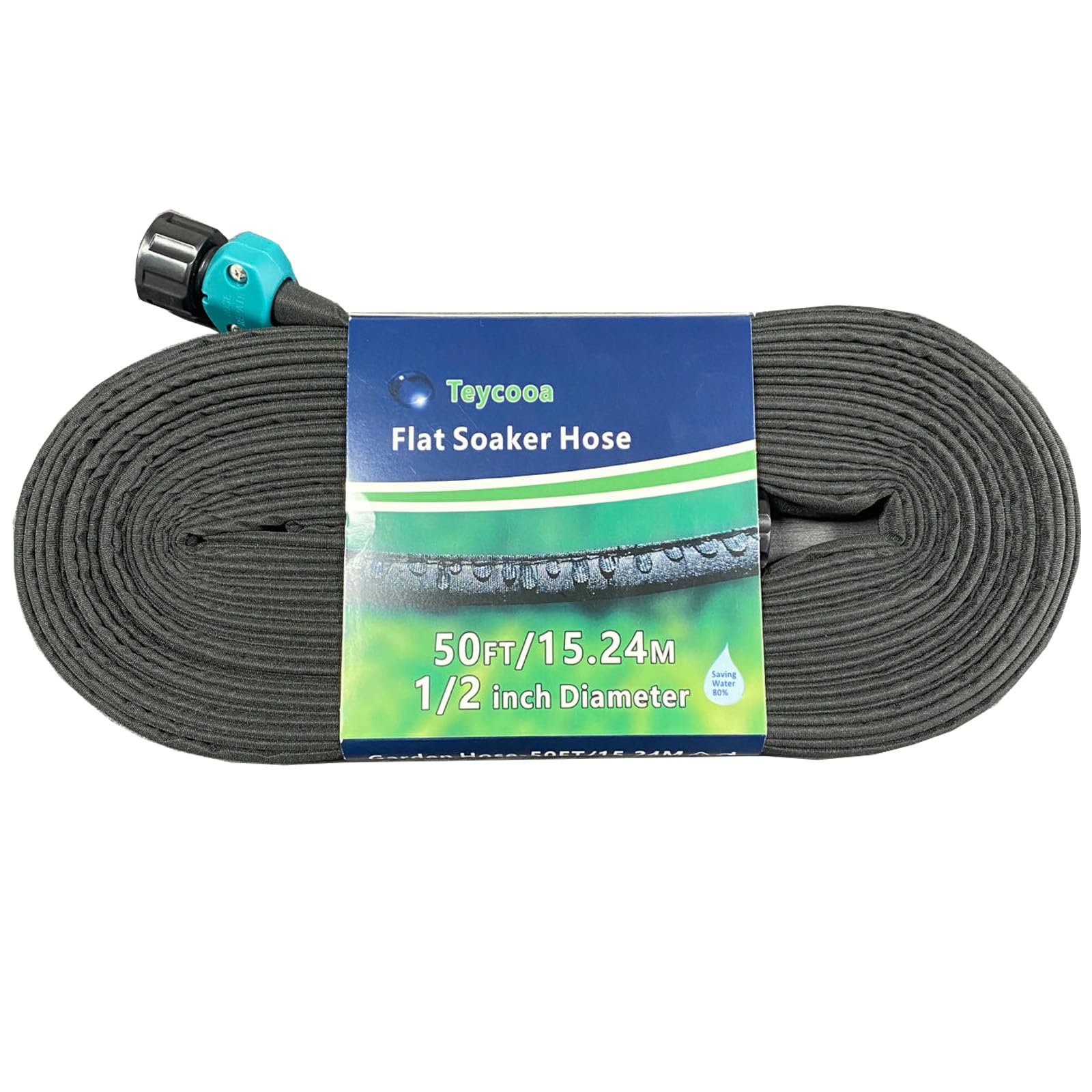 Photo 1 of Teycooa Garden Flat Soaker Hose 50 Ft for Garden Beds, Water Hose Linkable Irrigation System Lightweight and Easy Gardening Yard Work Watering Plants and Flowers