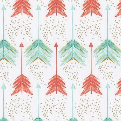 coral and teal arrow crib bedding
