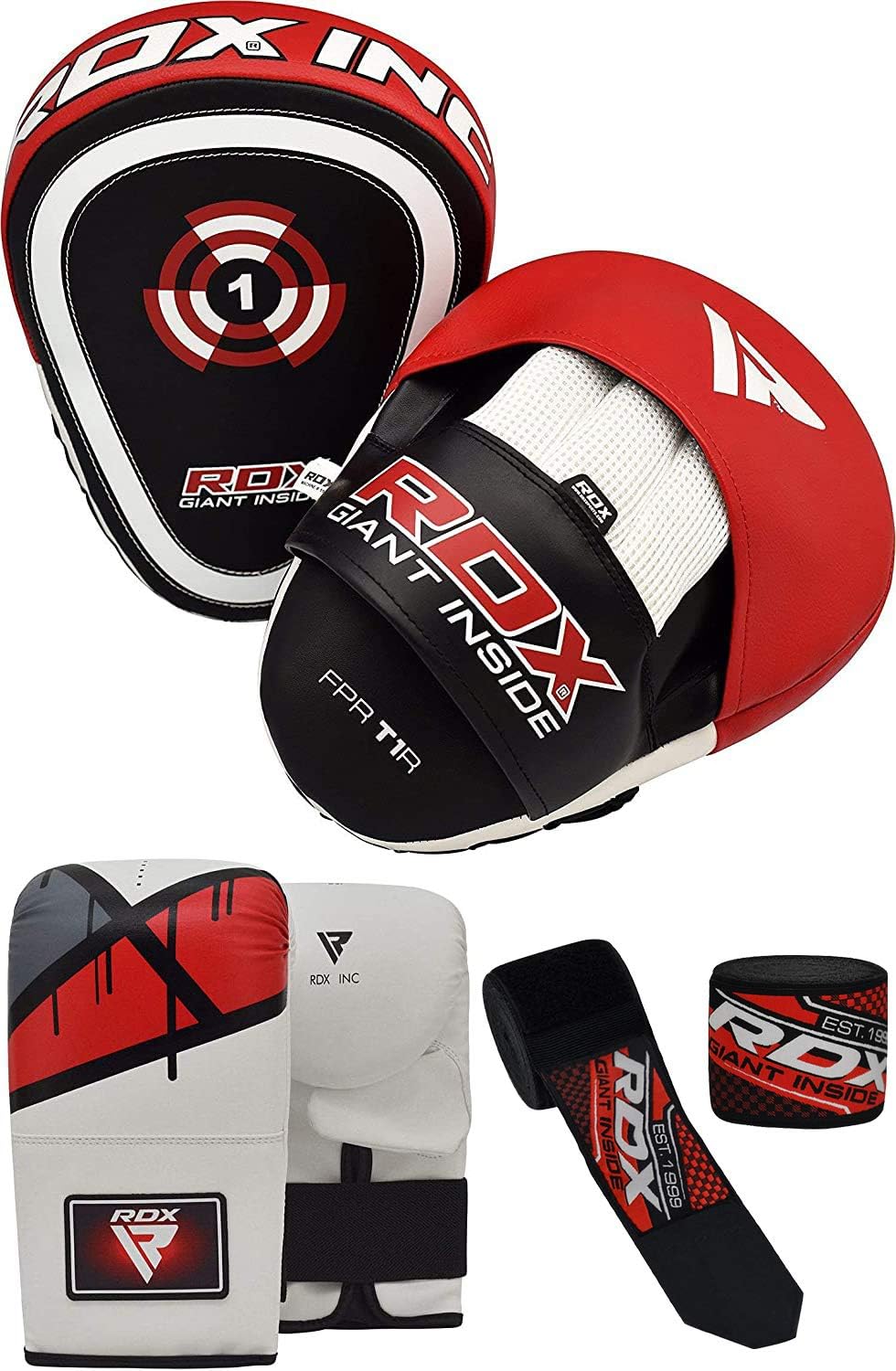 RDX Boxing Pads and Gloves Set | Hook and Jab Target Focus Mitts with Punching Gloves | Hand Pads for MMA, Muay Thai, Kickboxing, Martial Arts, Karate Training | Padded Coaching Strike Shield : Sports & Outdoors