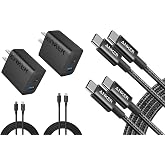 Anker USB C to USB C Cable, Type-C 60W Fast Charging Cable, iPhone 16 Charger, 2-Pack 20W Fast USB C Charger Block