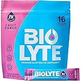 BIOLYTE IV Electrolyte Powder Packets, IV Liquid Drink Mix for Water, Doctor-Developed Hydration, Dehydration Relief, Chemotherapy Must Haves for Women, Men- Fruit Punch (16 Sticks)