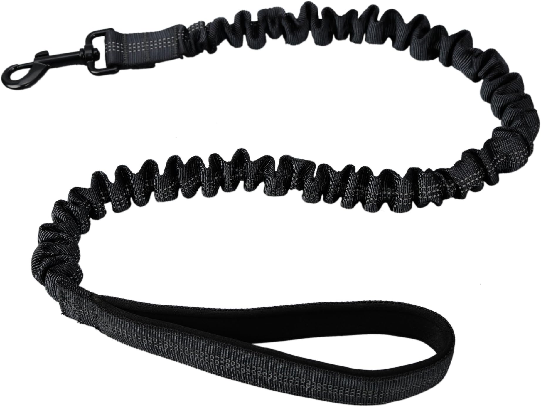 Pawstory Premium Bungee – High Quality Dual Handles Bungee Shock Absorbing Dog Lead (Black)