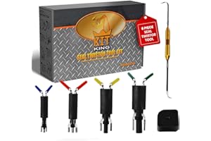KIT KING USA Hydraulic Seal Installation Tool Set – 6 Piece Seal Twistor Tool Including Two Sided Seal Pick, Easily Install Seals Without Damaging Them, UCup Twistor Cylinder Rod Seal Packing Install Kit
