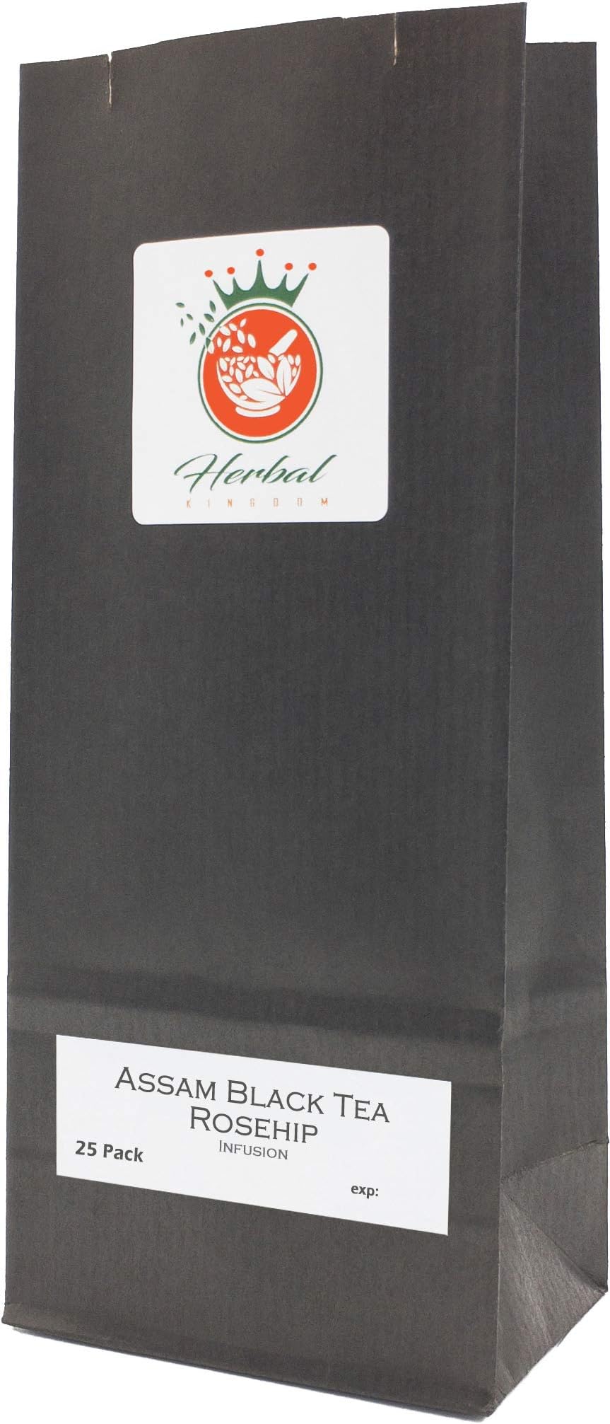 Rosehip and Black Tea Herbal Infusion (TGFOP Assam - 25 Tea Bags - Unbleached)