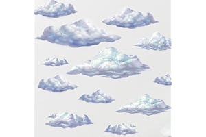Create-A-Mural Sky Cloud Wall Decals Beautiful Cloud Wall Stickers Girls Wall Art Stickers for Bedroom Peel and Stick Kids Room Decor Nursery Toddler Teen Decorations Playroom Birthday Gift