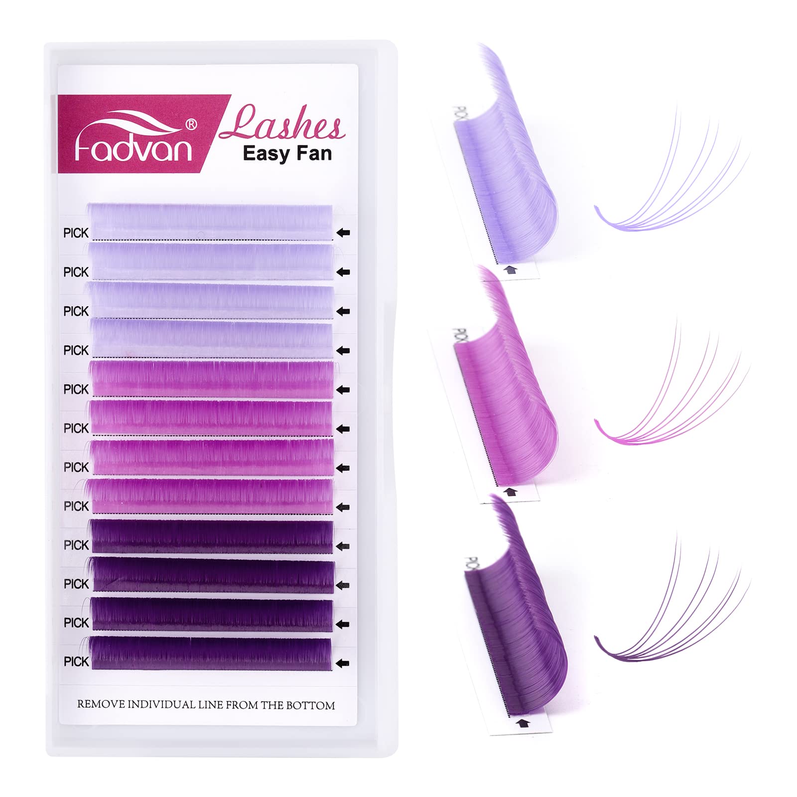 Colored Lash Extensions .07 D 15mm Easy Fan Lash