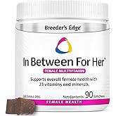 Breeder's Edge in Between for Her, Multivitamin Cat/Small Dog 90ct Chews | For Breeding, 23 Vitamins &amp; Minerals Support Reproductive, Bone, Skin &amp; Coat Health, Fill Nutritional Gaps &amp; Promote Wellness