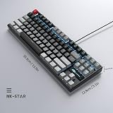 MageGee 75% Mechanical Keyboard 87 Keys Red Switch Blue LED TKL Wired view 9
