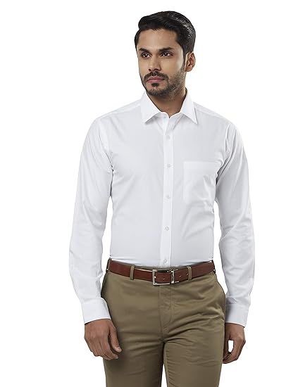 white slim fit cutaway collar shirt