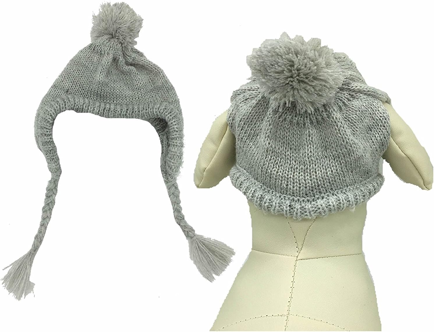 Lanyar Classic Warm Pet Dog Winter Knitted Hat for Medium Dogs, Grey Medium : Pet Supplies