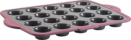 Trudeau 09914072 20 Count Structure Muffin Pans, Grey/Pink