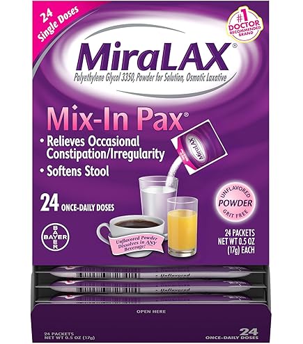 MiraLAX Single Dose Sachets, 10-Sachets, 0.5 Ounce, 2 pack, 10 Count. : Health & Household
