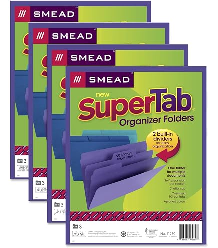 Amazon.com : Smead 3-in-1 SuperTab Section Folder, 1/3-Cut