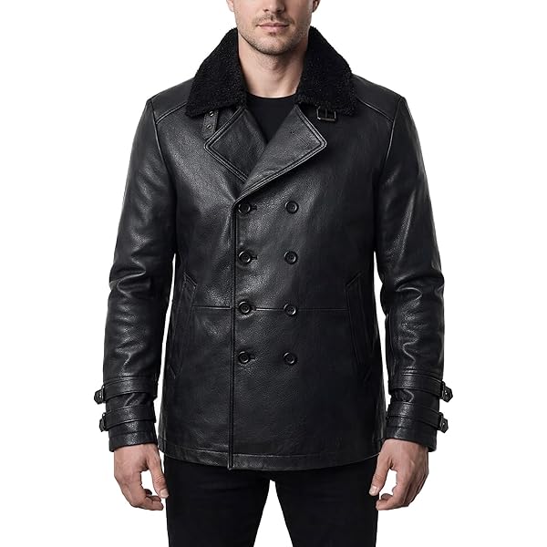 BGSD Men Francis Lambskin Leather Long Walking Coat (Also