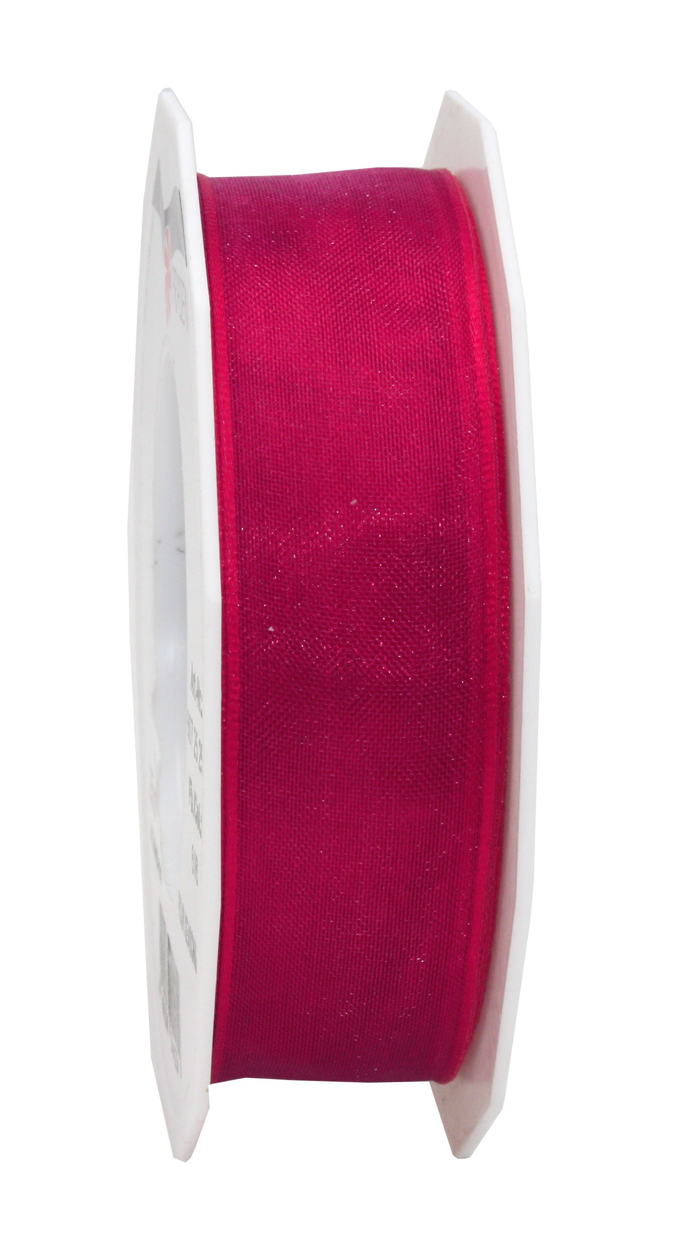 C.E. Pattberg Präsent - Four Seasons Organza wired edge Ribbon Raspberry 25 mm width, 25 m length