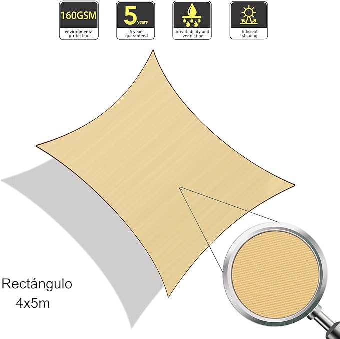 sonnensegel 4x5m wasserdicht