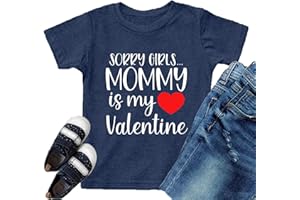 VVNTY Valentine's Day Shirts Toddler Boys Valentine T-Shirt Mommy is My Valentine Tshirt Graphic Tee Tops