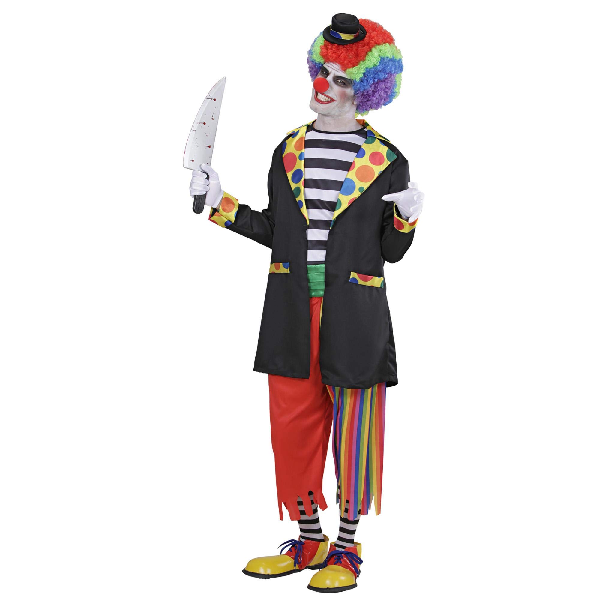 Widmann 97933 ? Horror Clown Adult Costume Jacket with Shirt, Trousers, Socks and Hat Size L Multicoloured