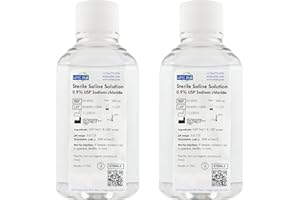 UFC BIO Sterile Saline Solution 0.9% – USP Grade - Multi-Use Wound Wash, Piercing & Tattoo Aftercare – Made in USA - 500 mL - (2 Pack - 1000 mL Total)