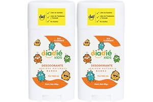 DIADIE KIDS, Desodorante para Niños, Niñas, desodorante Natural, No tapa los poros, Barra, Elimina mal olor, 60g, 2 Pack
