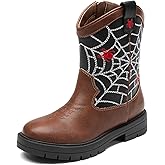 DREAM PAIRS Boys Girls Cowboy Boots Kids Western Riding Mid Calf Boots with Side Zipper (Toddler/Little Kid/Big Kid)