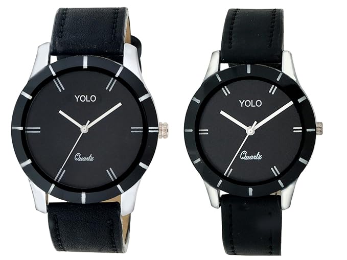 Analogue Black Dial Mens & Womens Couple Watch - Ycp-003