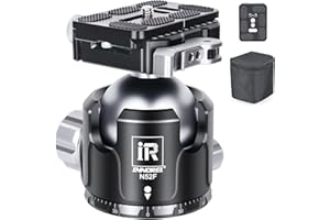 INNOREL N52F Quick Locking Low Profile Tripod Ball Head, Fast Lever Release, Panoramic CNC Metal Camera Tripod Ballhead with 
