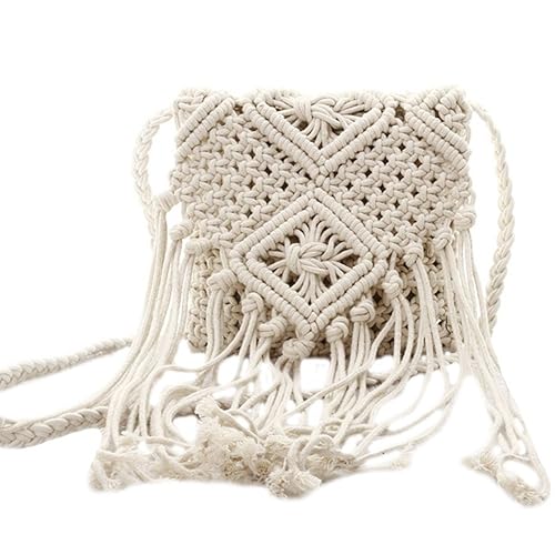 white crochet purse