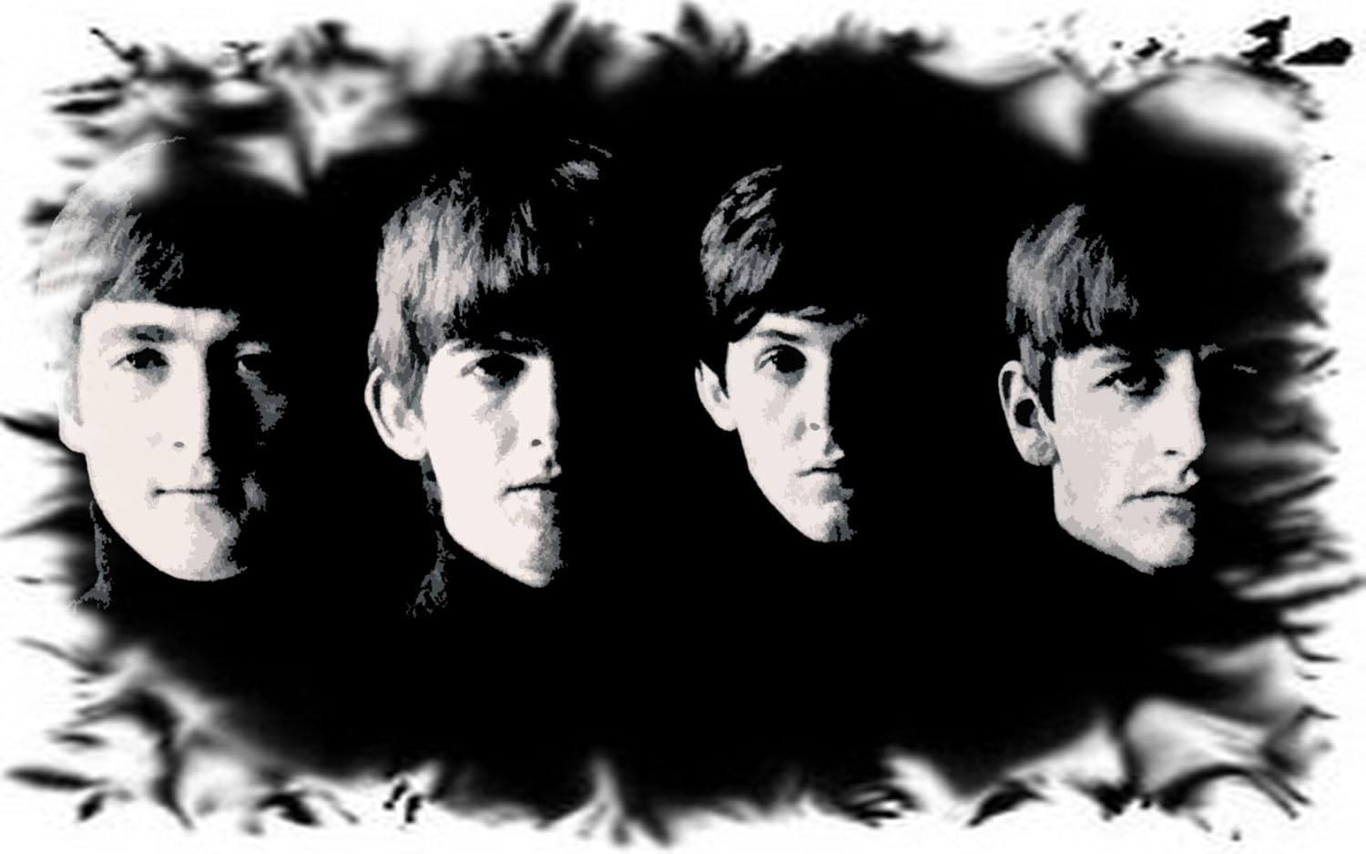 Amazon Com Beatles Black Background Rock Band Art On Mouse Pad