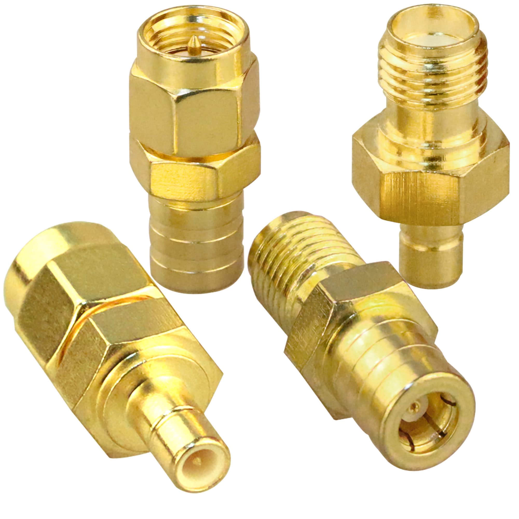 TUOLNK 4PCS SMA to SMB Coax Adapter, SMA Male/Female to SMB Male/Female Connector for DAB Car Aerial, Audio, Router, Signal Boosters