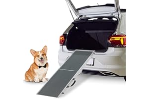 Panther Armor Portable Folding Dog Ramp for Porch Steps, 15" x 48" for Small and Large Dogs up to 240lbs, Outdoor Pet Ramps for Stairs, Non-Slip High Traction Surface, Aluminum Build